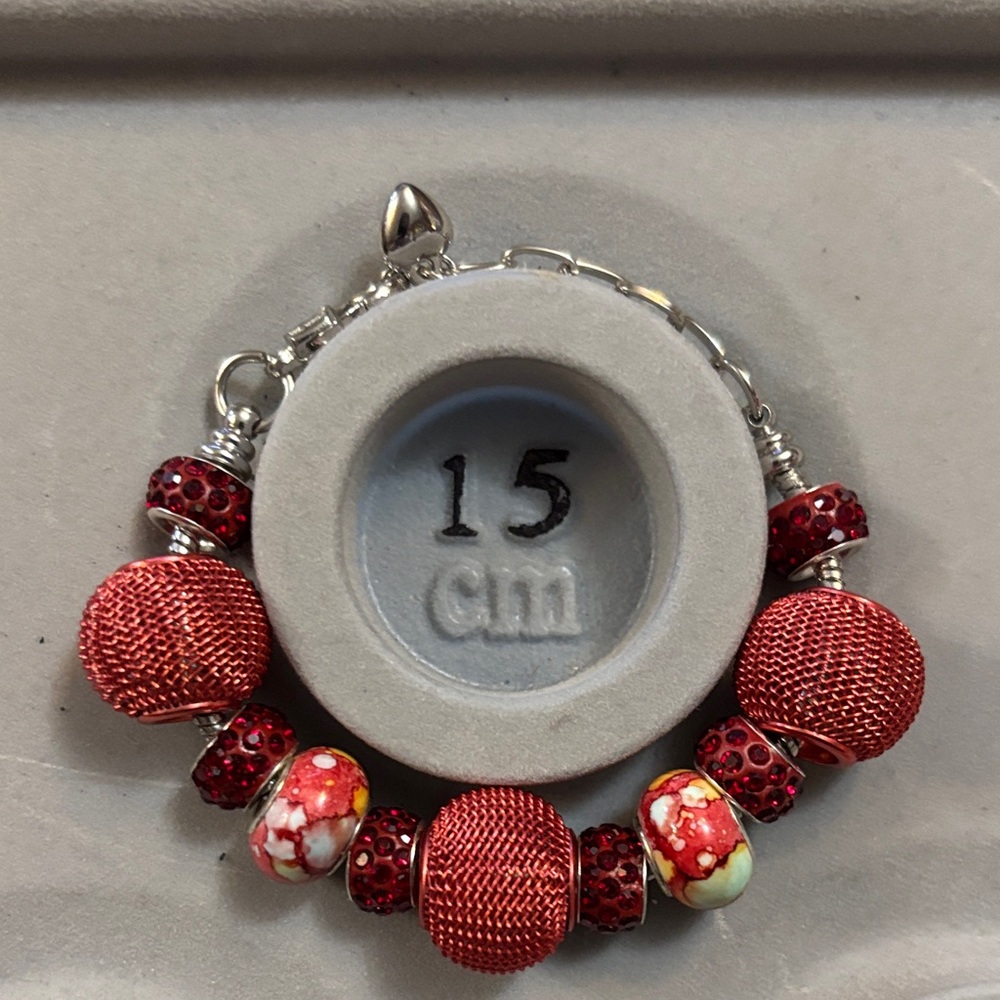 Chic Red Beaded Bracelet